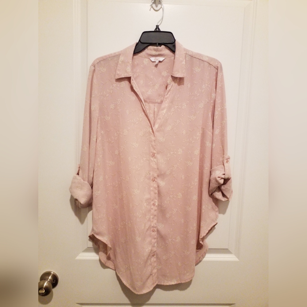 Candie's Pink Floral Button Down